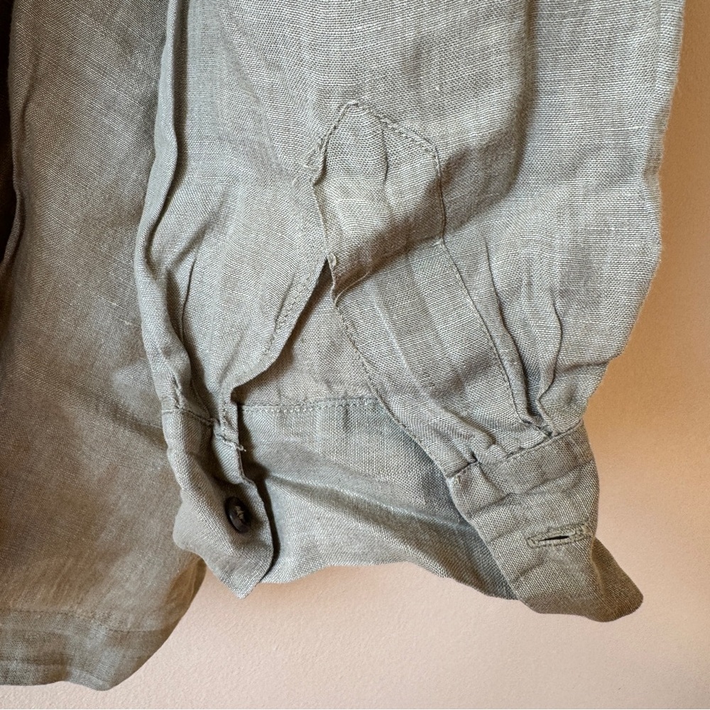Eskandar Linen Lagenlook Button Down Oversized Blouse Top - Picture 6 of 7